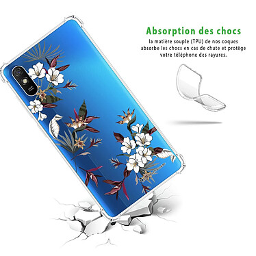 Avis LaCoqueFrançaise Coque Xiaomi Redmi 9A Silicone antichocs Solides coins renforcés  transparente Motif Fleurs Sauvages