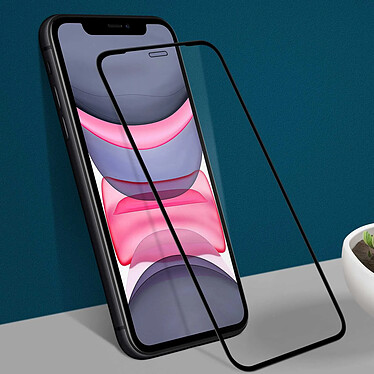 Avis 3mk Film pour iPhone 11 Verre trempé 9H Bords Incurvés Fin Oléophobique  Contour Noir