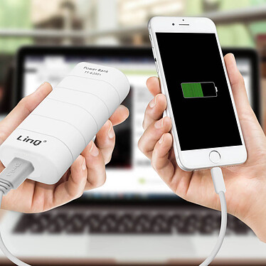 Avis LinQ Batterie de secours Universel Chargeur Externe USB 1A 6000mAh  Blanc