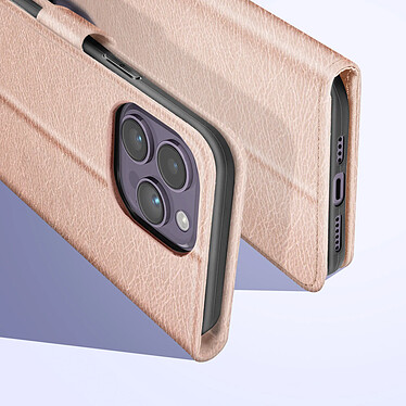 Avizar Housse pour iPhone 14 Pro Clapet Portefeuille Fonction Support Vidéo  Rose Gold pas cher