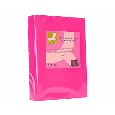 Q-CONNECT Papier couleur multifonction a4 80g/m2 unicolore rose intense ramette 500 feuilles x 5