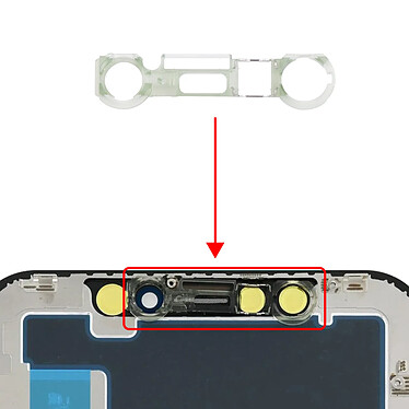 Avis Clappio Support caméra avant, haut-parleur interne et capteurs pour iPhone X Transparent