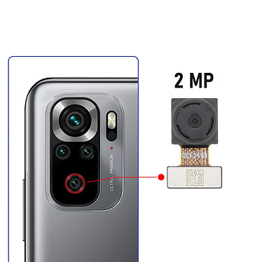 Avis Clappio Caméra Arrière Objectif Macro 2MP pour Xiaomi Redmi Note 10 et 10s Noir