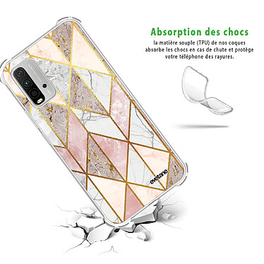 Avis Evetane Coque Xiaomi Redmi 9T anti-choc souple angles renforcés transparente Motif Marbre Rose Losange