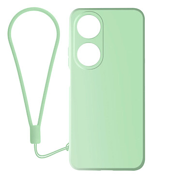 Avizar Coque pour Honor 90 Smart Silicone Finition Soft-touch avec Dragonne Vert Pâle