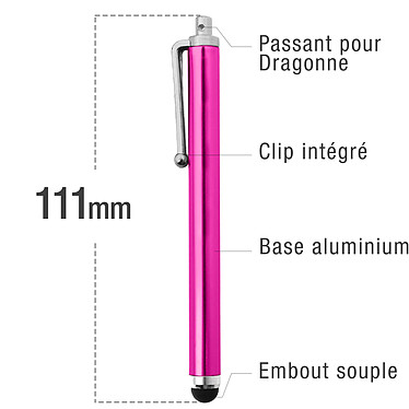 Avizar Stylet Rose pour écran Tactile - Pointe Ronde pas cher