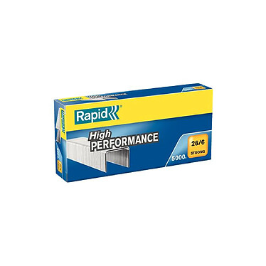 RAPID Boite de 5000 agrafes Nº26/6 galvanisées Strong High Performance x 5