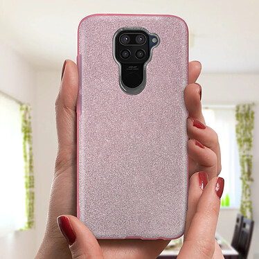 Acheter Avizar Coque Xiaomi Redmi Note 9 Paillette Amovible Silicone Semi-rigide Rose