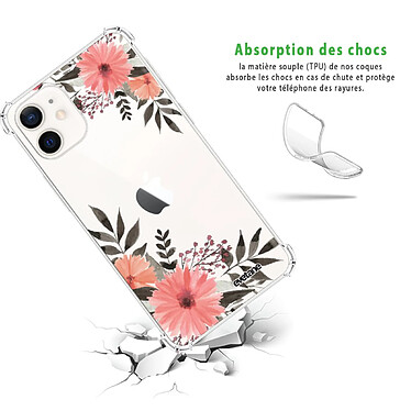 Avis Evetane Coque iPhone 12 mini anti-choc souple angles renforcés transparente Motif Fleurs roses