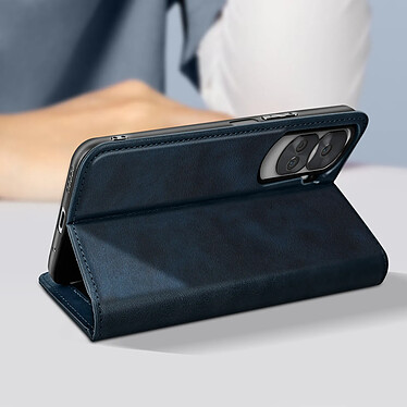 Avis Avizar Étui pour Honor 90 Lite Portefeuille Motif Croisillon CrossWeave Wallet bleu