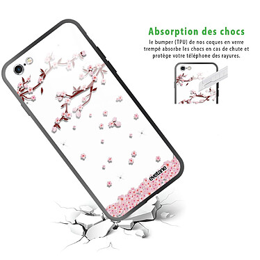 Avis Evetane Coque en verre trempé iPhone 6/6S Chute De Fleurs