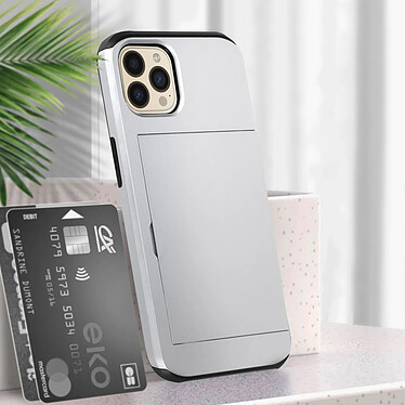 Avizar Coque iPhone 13 Pro avec Rangement Carte Coulissant Antichoc Defender Gris pas cher