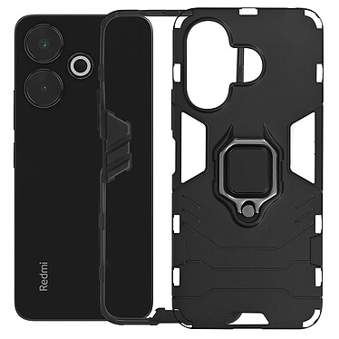 Avizar Coque pour Xiaomi Redmi 13 Anneau Support Antichoc Noir pas cher