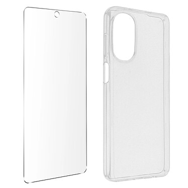 Avizar Coque pour Motorola Moto G52 et G82 Silicone Souple et Film Verre Trempé 9H  transparent