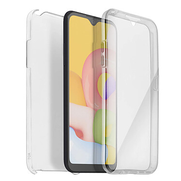 Avizar Coque Samsung Galaxy A01 Protection Arrière Rigide + Avant Souple Transparent