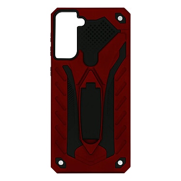 Avizar Coque pour Samsung Galaxy S21 Bi-matière Antichoc Béquille Support Vidéo Rouge