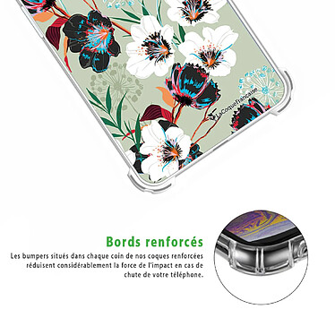 Acheter LaCoqueFrançaise Coque Xiaomi Redmi Note 10 Pro Silicone antichocs Solides coins renforcés  transparente Motif Fleurs vert d'eau