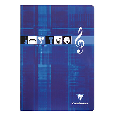 CLAIREFONTAINE Cahier de musique A4 21x29,7cm 48 pages 90g rouge ou bleu