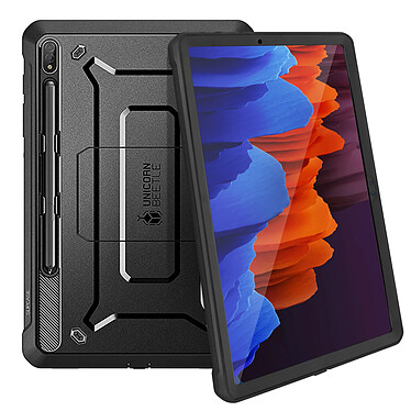 Supcase Coque pour Samsung Galaxy Tab S7 Plus 12.4 et S8 Plus Béquille Unicorn Beetle Pro  Noir