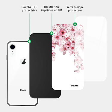 Acheter Evetane Coque en verre trempé iPhone Xr Cerisier