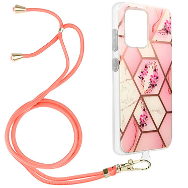 Avizar Coque Samsung Galaxy S20 Ultra Motif géométrique avec Cordon Amovible rose