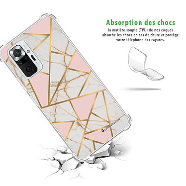 Avis LaCoqueFrançaise Coque Xiaomi Redmi Note 10 Pro Silicone antichocs Solides coins renforcés  transparente Motif Marbre Rose