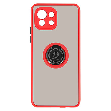 Avizar Coque pour Xiaomi Mi 11 Lite et Mi 11 Lite 5G Bi-matière Bague Métallique Support Vidéo Rouge