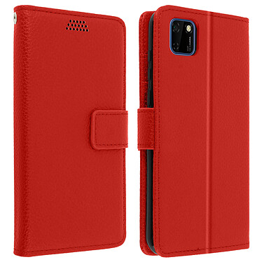 Avizar Housse Huawei Y5p Étui Folio Porte carte Support Vidéo - rouge