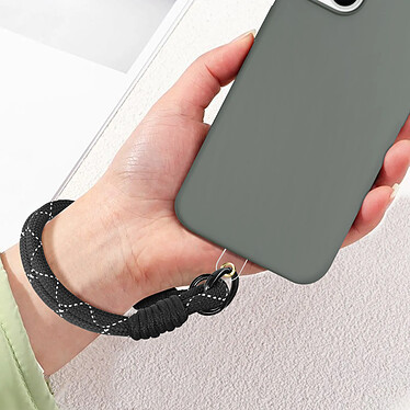 Avizar Bracelet pour téléphone Lanière courte Nylon Noir pas cher