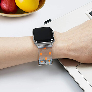 Acheter Avizar Bracelet pour Apple Watch 41mm / 40mm / 38 mm Souple Transparent à Motif Orange