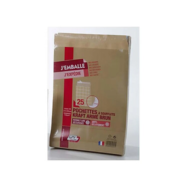 Acheter GPV Paquet de 25 sacs à soufflets kraft armé brun n°26 280x375 130g