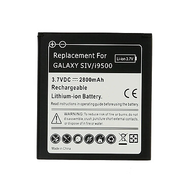 Avizar Batterie Galaxy S4 compatible d'une puissance de 2800 mAh - Noir