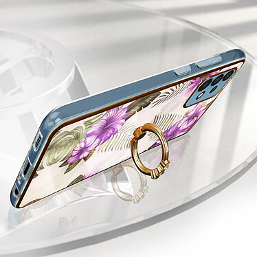 Avis Avizar Coque Samsung A32 Bi-matière avec Bague de Maintien Motif Fleurs Violet