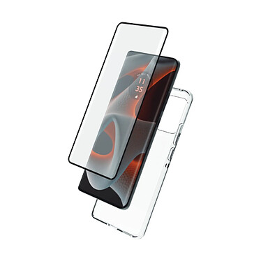 Myway Pack Protection pour Motorola Edge 50 Pro Coque Souple et Verre Anti-rayures 9H Transparent