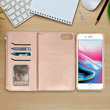 Acheter Avizar Étui iPhone 6 Plus/6S Plus/7 Plus/8 Plus Portefeuille Coque Amovible - Rose Gold