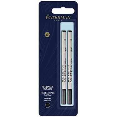 WATERMAN Recharge pour stylo roller, blister de 2, noir