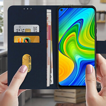 Avis Avizar Étui Xiaomi Redmi Note 9 Housse Intégrale Porte-carte Fonction Support bleu