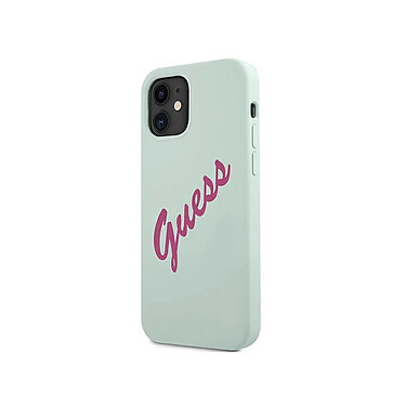 Guess Coque pour Apple iPhone 12 Mini Collection Silicone Vintage en TPU Bleu