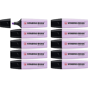 STABILO Surligneur BOSS ORIGINAL Pastel Pointe Biseautée 2 - 5 mm Lilas Pastel x 10