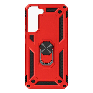 Avizar Coque pour Samsung Galaxy S22 Plus Antichoc Bi-matière Bague Support Vidéo  Rouge