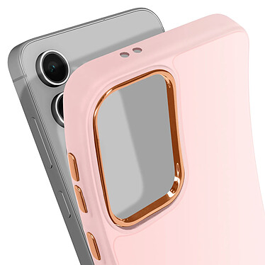 Acheter Avizar Coque pour Samsung Galaxy S24 FE Silicone Contour Caméra Métallisé Rose Poudré