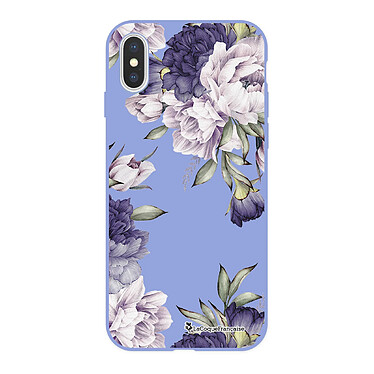 LaCoqueFrançaise Coque iPhone X/Xs Silicone Liquide Douce lilas Pivoines Violettes