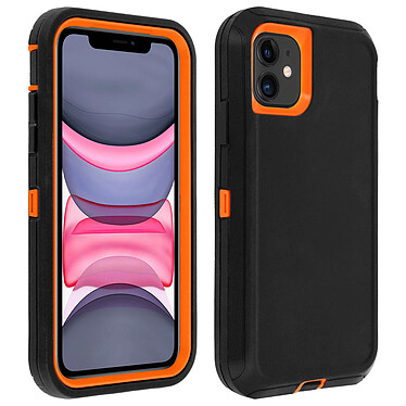 Avizar Coque iPhone XR Rigide Multi-couches Bumper Antichocs - Noir/Orange