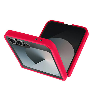 Avizar Coque pour Samsung Galaxy Z Flip 6 Bague Métallique Support Vidéo Rouge pas cher