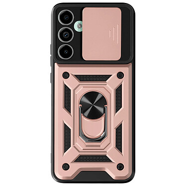 Avizar Coque pour Samsung Galaxy M55 Bague Support Cache Caméra Coulissant Rose Champagne