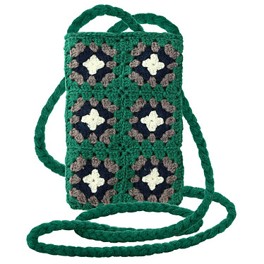 Avizar Sac Bandoulière pour Smartphone Tissé Motif Carreau  Vert