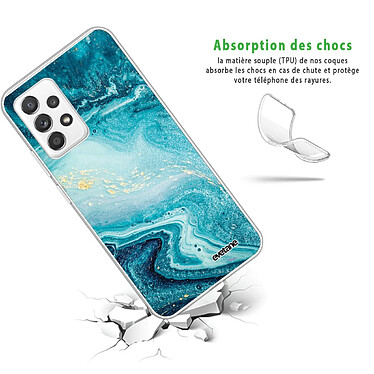 Avis Evetane Coque Samsung Galaxy A72 360 intégrale transparente Motif Bleu Nacré Marbre Tendance