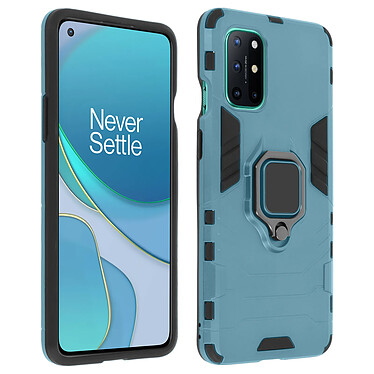 Avizar Coque OnePlus 8T Hybride Antichoc Bague Métallique Support Vidéo bleu