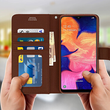 Avis Avizar Etui Samsung Galaxy A10 Housse Folio Support Vidéo Porte-carte marron