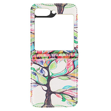 Avizar Coque Tree Life pour Samsung Galaxy Z Flip 5 Rigide revêtement simili cuir  Multicolore